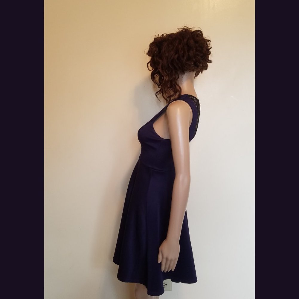 Altar'd State Navy Blue V-Neck Lace Back Dress - Picture 2 of 5